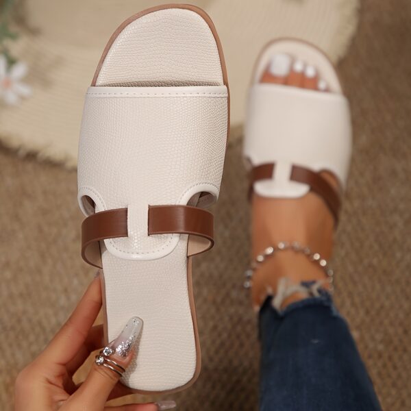 Women's Solid Color Casual Slides - Image 2