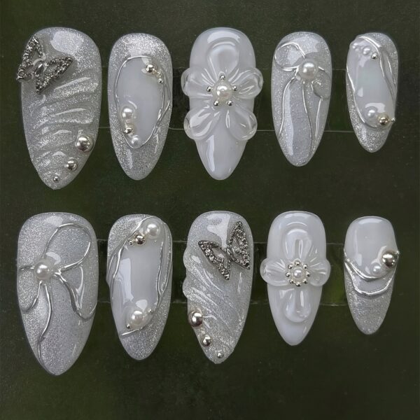10pcs Set of Premium Summer Handmade Nail Art - Image 4