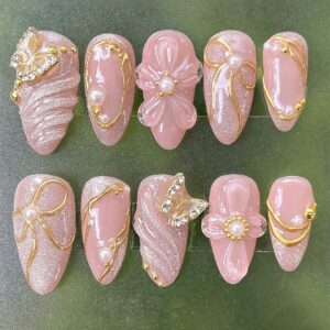 10pcs Set of Premium Summer Handmade Nail Art