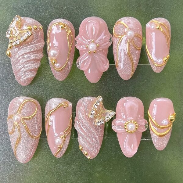 10pcs Set of Premium Summer Handmade Nail Art