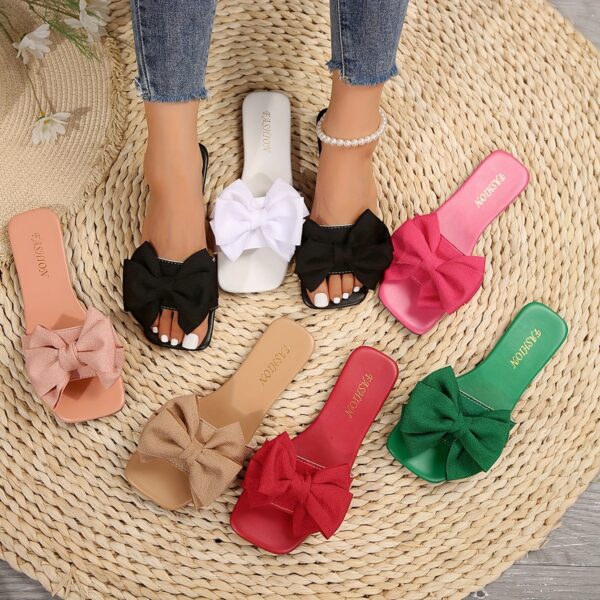 Women's Bowknot Decor Slide Sandals - Image 5