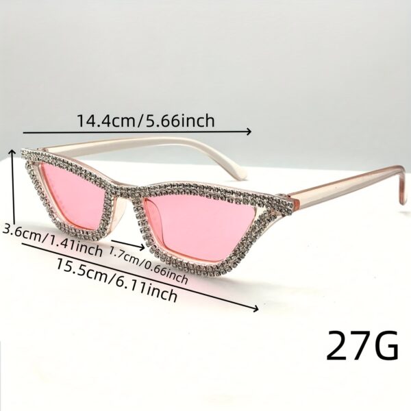 Cat Eye Fashion Glasses with Sparkling Rhinestone Accents, Anti-Glare AC Lenses - Image 4