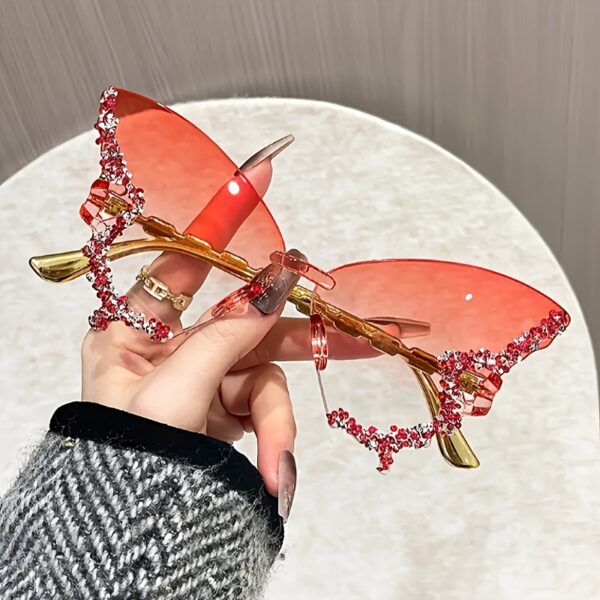 American Fashion Butterfly Shape Diamond Large Frame Retro Trend High-End Prom Catwalk Glasses - Image 6