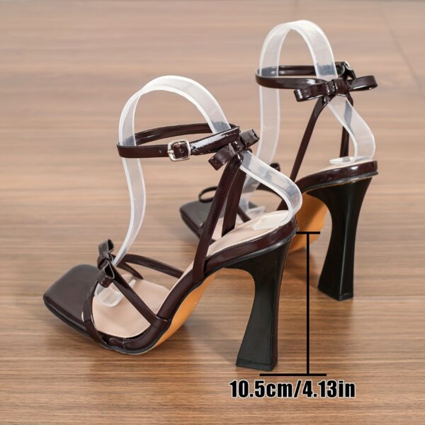 Women'S Stylish Black High-Heel Shoes with Bow Accents - Image 8