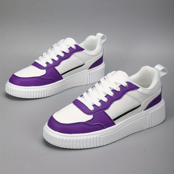 Pink & White Color-Block Casual Sneakers - Image 7
