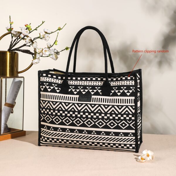 Vintage Bohemian Style Tote Bag for Women, Fashion Casual Large Capacity Handbag, Perfect for Shopping, Traveling And Daily Shoulder Bag - Image 2