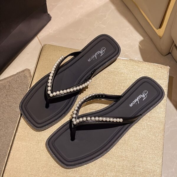 Women's Elegant Rhinestone-Embellished Slide Sandals - Image 7