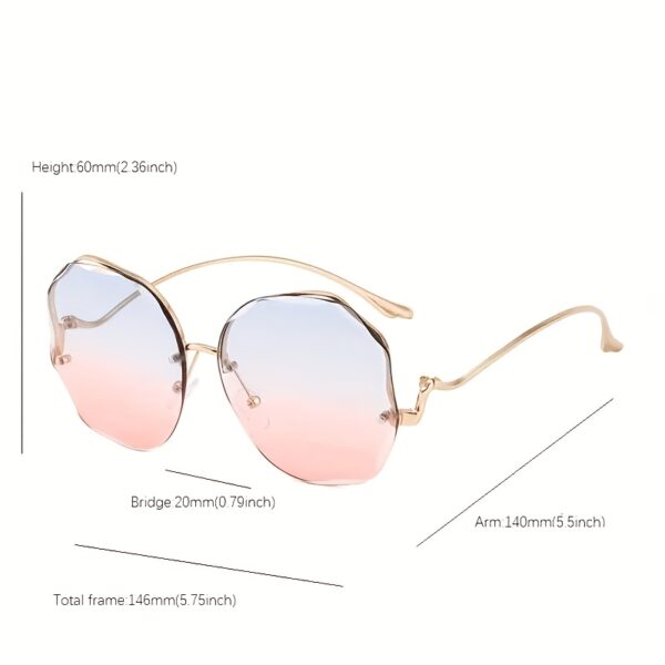 Women's Frameless Square Fashion Glasses with Gradient Lenses & Metal Frame - Image 6