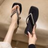 Women's Elegant Rhinestone-Embellished Slide Sandals - Image 5