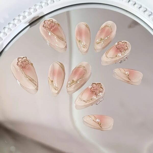 10pcs Of Wearable Nail Art Almond Shaped Handmade Nail Art - Image 6