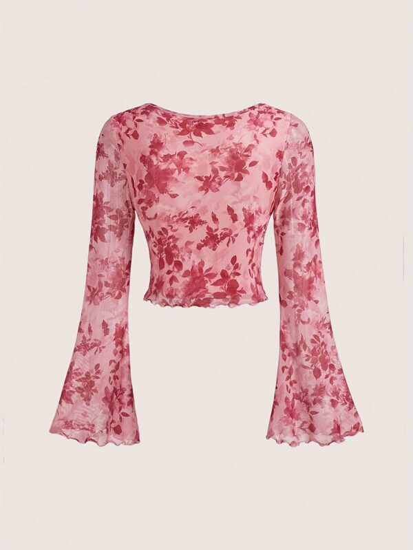 New style trumpet sleeve tie bow design top - Image 4