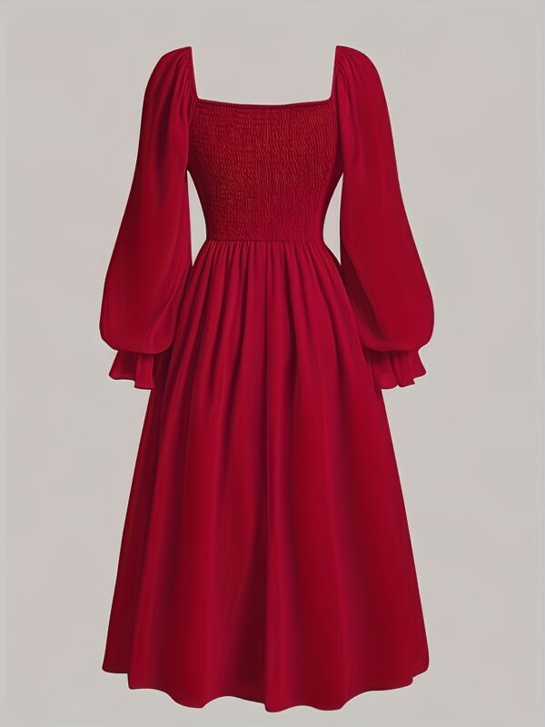 Elegant A-Line Long Sleeve Dress - Image 6