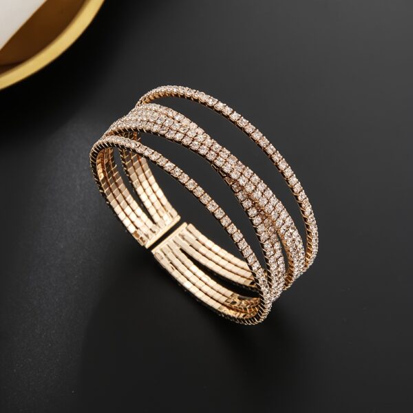 European and American Rhinestone Steel Wide Bracelet - Image 7