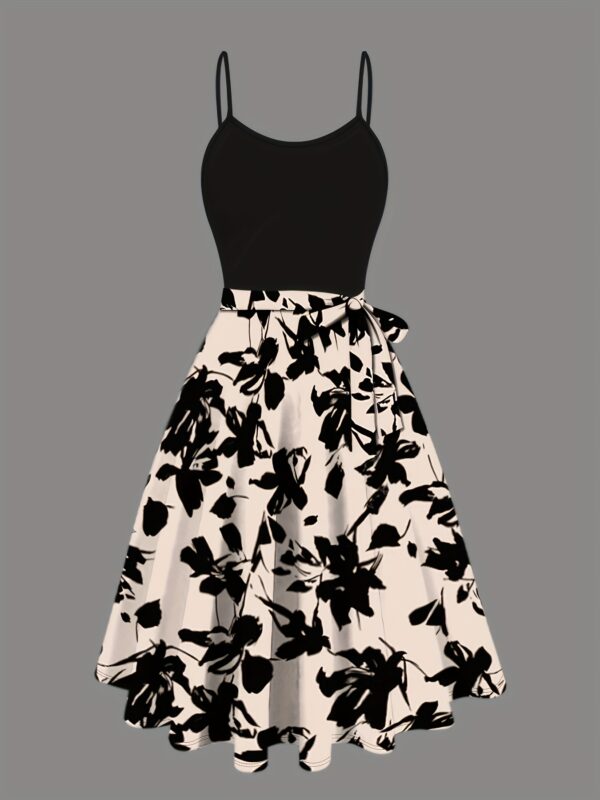 Women'S Elegant Polyester Knit Two-Piece Dress - Image 3