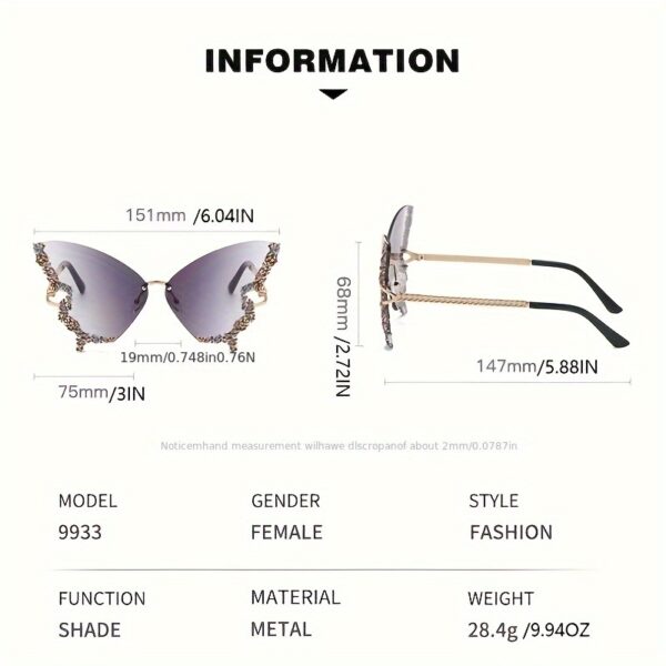 New Glasses Women's Butterfly Decorated Eyeglasses - Image 5
