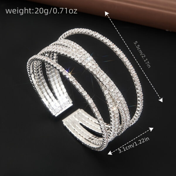European and American Rhinestone Steel Wide Bracelet - Image 4
