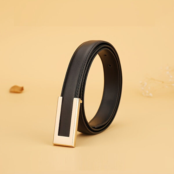 CKIRUV Women's Slim Belt with Golden Clasp - Light Brown & Black, Versatile for Jeans, Suits & Casual Wear, Durable Everyday Accessory for Work, Parties & Outings, Fashion Belts, Party Outfit Essential, Sleek Design, Highquality Finish, Office Attire - Image 6