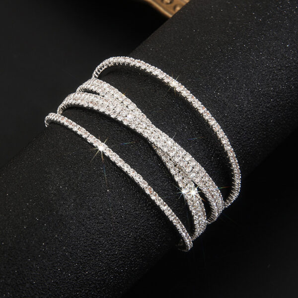 European and American Rhinestone Steel Wide Bracelet - Image 3