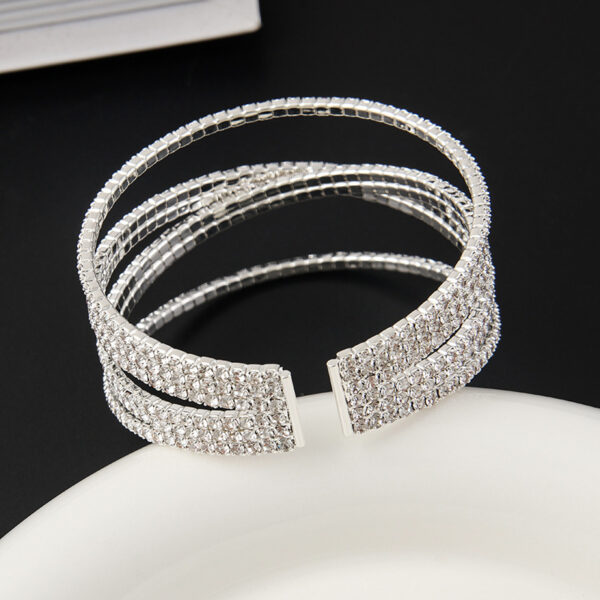 European and American Rhinestone Steel Wide Bracelet - Image 6