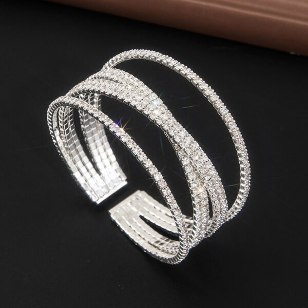 European and American Rhinestone Steel Wide Bracelet