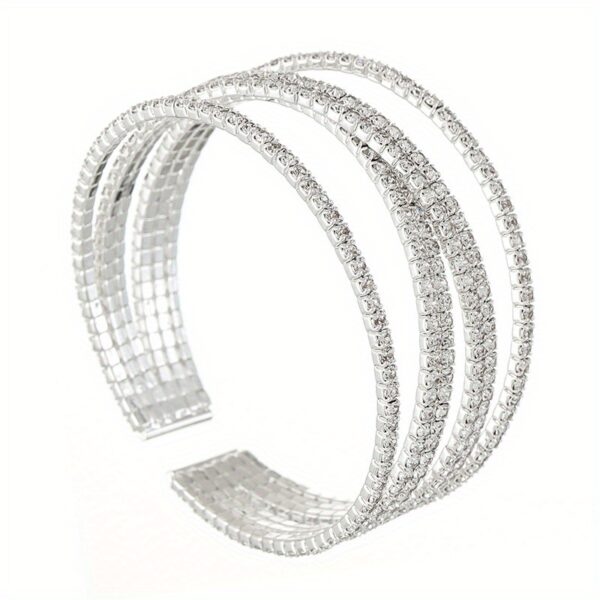 European and American Rhinestone Steel Wide Bracelet - Image 5