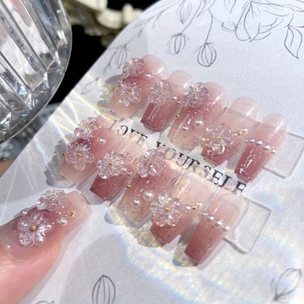 Starry Butterfly 002-Flower Pearl Fresh Nail Wear Nail - Image 3