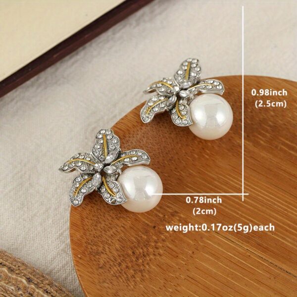 Gorgeous Flower Imitation Pearl Earrings - Image 4