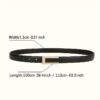 CKIRUV Women's Slim Belt with Golden Clasp - Light Brown & Black, Versatile for Jeans, Suits & Casual Wear, Durable Everyday Accessory for Work, Parties & Outings, Fashion Belts, Party Outfit Essential, Sleek Design, Highquality Finish, Office Attire - Image 2