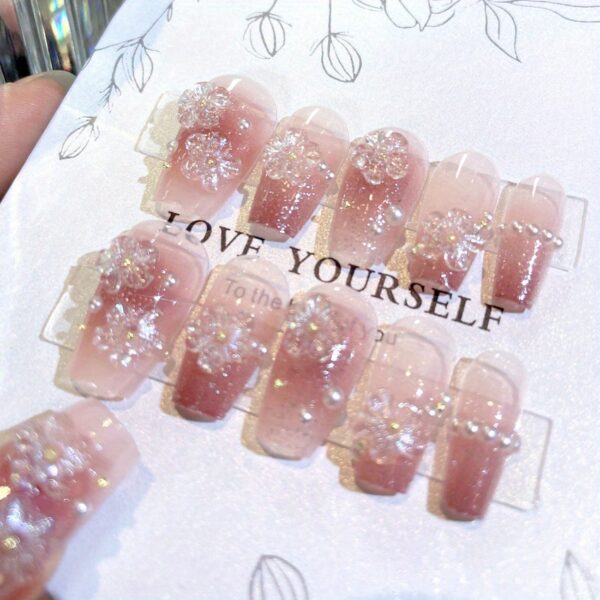 Starry Butterfly 002-Flower Pearl Fresh Nail Wear Nail