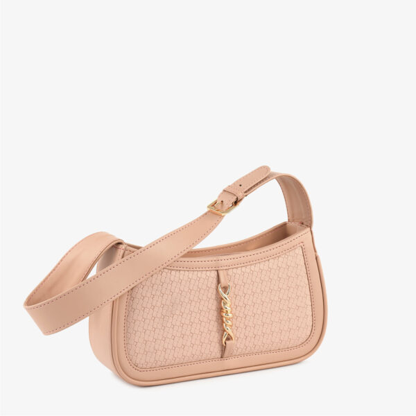 Pink Chain Detail Hobo Crossbody Bag