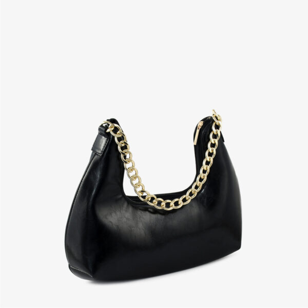 Luxe Black Link Hobo Handbag & Crossbody Bag