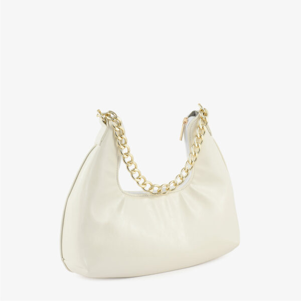 Luxe White Link Hobo Handbag & Crossbody Bag