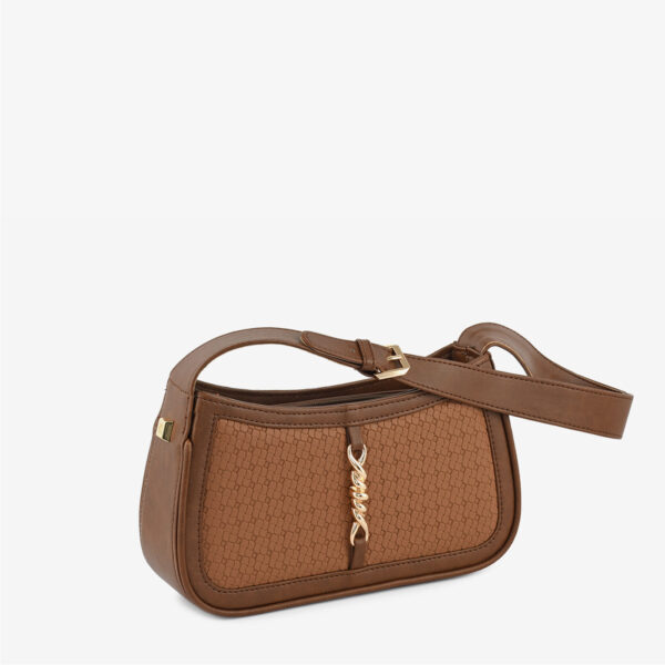 Brown Chain Detail Hobo Crossbody Bag