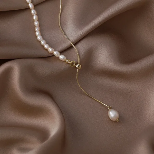Pearl Long Tassel Necklace