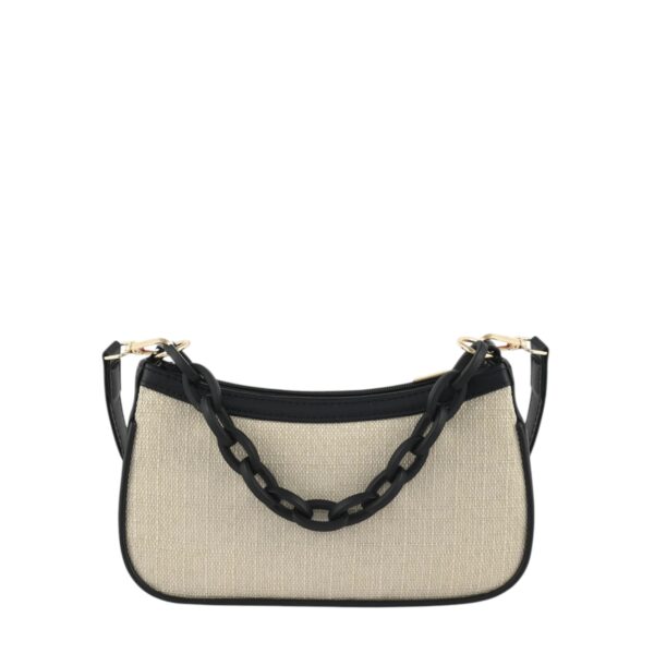 CHAIN ACCENT SHOULDER BAG-BLACK - Image 2
