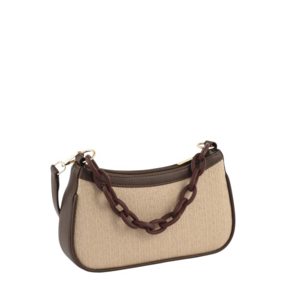 CHAIN ACCENT SHOULDER BAG-BLACK - Image 8