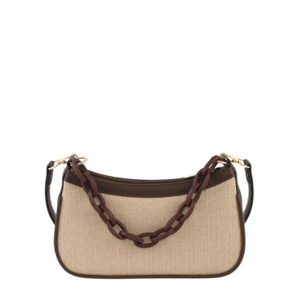 CHAIN ACCENT SHOULDER BAG-BLACK - Image 7