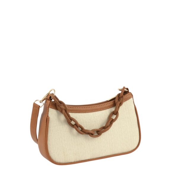 CHAIN ACCENT SHOULDER BAG-BLACK - Image 5