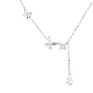 Minimalist Butterfly Zircon Tassel Chain