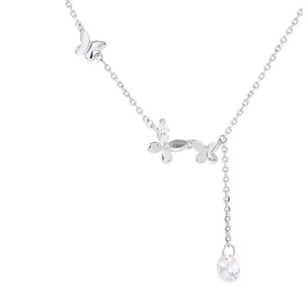 Minimalist Butterfly Zircon Tassel Chain