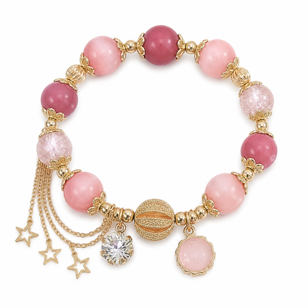 Customized Handmade Beaded Charm Bracelet